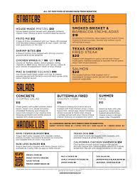 I went up to the bar and i was greeted within 2 min which was nice because it always takes forever. Concrete Cowboy Menu In Frisco Texas Usa