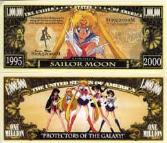 Sailor Moon Cartoon Series Million Dollar Novelty Money Sailor Moon Moon Cartoon Sailor Scouts