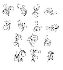Patterns, borders, frames, corners, floral ornaments, etc. Floral Swirls Ornament Vector Free Download