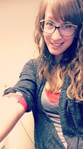 Donation 65. You may also notice I am in my rightful place next to the  snacky snacks table 🤣. If you are able to give blood, please consider  doing it, you may