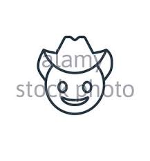 Cowboy Smiley Face Vector Illustration Stock Vector Image Art Alamy