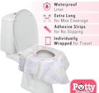 Potty Shields Toilet Seat Covers Disposable (40 Pack, Floral) - XL  Waterproof Toilet Cover for Toddlers, Kids & Adults - Portable &  Individually ...