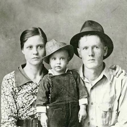 In 1937, a two-year-old Elvis Presley was photographed with his parents,  Gladys and Vernon, in Tupelo, Mississippi. This photo captures a young Elvis  before he became the King of Rock and Roll,