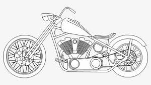 Harley Davidson Motor Bike Drawings , Png Download - Harley Davidson  Motorcycle Drawing, Transparent Png - Kindpng