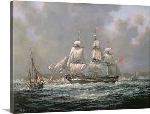 East Indiaman H.C.S. "Thomas Coutts" off the Needles, Isle of Wight | Great Big Canvas