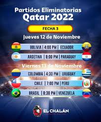 El calendario sudamericano para las eliminatorias de catar 2022 contará con la jornada 6, que fue pospuesta en marzo y tendrá cabida entre . El Chalan Aruba Eliminatorias Qatar 2022 Facebook
