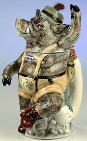 German Hunter Wild Boar Brush Hat Pin Oktoberfest 3 D Steine