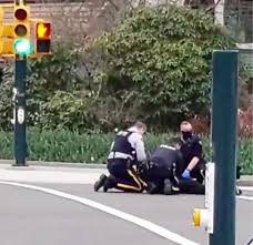 Video of the alleged lynn valley stabbing suspect who appears to stab himself in the leg before being taken into custody ⁦@ctvvancouver due to an incident in the area, lynn valley library is closed for the rest of the day. Zqajhyvwh8lqgm