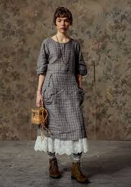 Moineau Woven Hemp Dress Comfortable Dress With Woven Yarn Dyed Checks In A Medium Weight Fabric Style With A Hemp Dress Woven Dress Organic Clothing Women