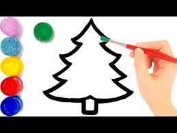 Tree Drawing A Tree With Simple Colored Pencils Belen Painting Magazine Drawing For Kids Art Toy Christmas Tree Ornaments