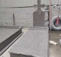 Single Double Tombstones Romanian Style Cross Headstone Monument G664 Purple Granite Wave Cover European Design for Cemetery Use