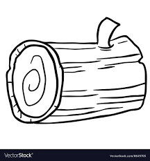 Black And White Wood Clipart Black And White Wood Log Cartoon Vector Image On Vectorstock Black And White Black And White Illustration Clipart Black And White