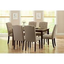 7 Piece Dining Table Chairs Set For 6 Solid Wood Kitchen Room Family Beige Mocha 615662137089 Ebay In 2020 Dining Chairs Dining Room Sets Tufted Dining Chairs
