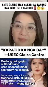 "KAPATID KA NGA BA?"🤔🤔🤔 CLEAR na tanong ni Ante Claire kay Sen. Imee  Marcos‼️ #ImeeMarcos #ClaireCastro #PBBM #BongbongMarcos #BONGBONGMARCOSJR  #PresidentBongBongMarcosJr #fbreels2025ツ #fbreelsfypシ゚ ...