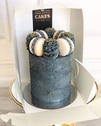 Concrete Blue Classic Birthday Cake Design Poshlittlecakes Perthcakes Perthcakedesigner Wil Cake Designs Birthday Elegant Cake Design Modern Birthday Cakes