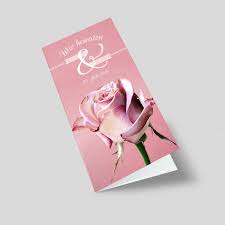 Weiß, rosa (weitere farbauswahlen sind möglich). Hochzeitseinladung Dezente Rose