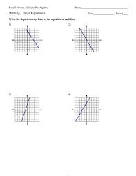 Writing Linear Equations Kuta Software