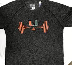 Miami Hurricanes Adidas Ultimate Weightlifting T Shirt Heather Black Heather Black Shirts T Shirts For Women