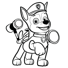 Darmowe kolorowanki dla dzieci od dada. Kolorowanka Chase Z Psi Patrol Do Druku I Online