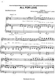 Bryan Adams Everything I Do I Do It For You Chords All For Love Sheet Music Bryan Adams Piano Sheet Music Sheet Music Bryan Adams When It S Love