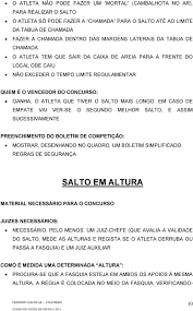 No salto em altura e salto em comprimento, a sola terá uma. Desporto Escolar Atletismo Curso De Juizes De Escola Pdf Free Download