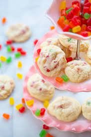 Excerpt These Gum Drop Cookies Are Buttery Soft And Chewy With Perfect Little Bits Drop Cookie Recipes Gumdrop Cookie Recipe Delicious Christmas Cookies