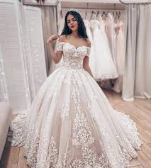 Brautkleider online shop, schneller versand. Grosshandel 2019 Arabisch Aus Der Schulter Spitze Ballkleid Brautkleider Tull Applikationen Geraffte Sweep Zug Braut Brautkleider Robe De Mariee Von Abendkleid
