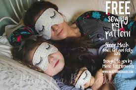 Sleep mask, 3d contoured sleep eye mask, comfortable & super soft sleeping mask with adjustable straps for women, men, luxury pattern eye mask for sleeping with ear plugs carry pouch for travel naps. Free Pdf Pattern Sleep Mask For Adults Children And Dolly