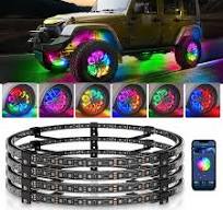 15.5″/17″ V1 RGB+IC Chasing Color Wheel Ring Lights Kit with APP Control,  Double-Row Neon Wheel Rim Lights