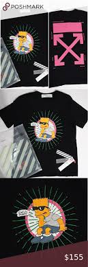 Bart Simpson Off White T Shirt Black Off White Bart Simpson Arrows Black T Shirt Includes Hang Tags And Off White Zip Dust Bag Off White Bart Simpson Chil In 2020 Black Tshirt Bart Simpson A Bathing Ape