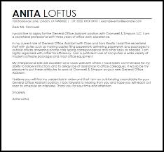 General Office Assistant Cover Letter Sample Cover Letter Templates Examples