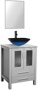 Maybe you would like to learn more about one of these? B02ga10 24 Grey Bathroom Vanity Tempered Glass Vessel Sink Combo Style Sink 1 5 Gpm Faucet Oil Rubbed Bronze Bathroom Vanity Top With Sink Bowl 20 Inch Deep 30 Water Saving Faucet U Eway Tools Home Improvement Bathroom Vanities