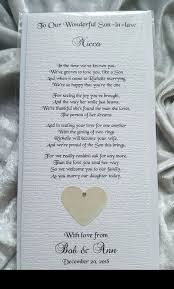 Mother Father Parents Of The Bride To Son In Law Personalised Wedding Card Wedding Speech Personalized Wedding Wedding Poems