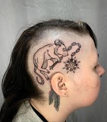 ✨remy's revenge✨ my work bestie @sailormootattoos is one tuff cookie!!  thanks for trusting me with your noggin tattoo 🖤 ((done with the best  @ghosttattooco needles)) . . . . . . . #