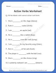 action verbs worksheets for 3rd grade your home teacher