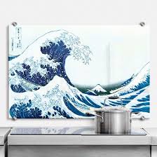 Pannello Paraschizzi Hokusai La Grande Onda Wall Art It Paraschizzi Onda Schizzi