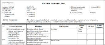 Kisi Kisi Uts B Inggris Kelas 7 Semester 1 Ganjil Kurikulum 2013 Soalbagus Com