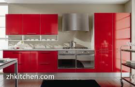 high gloss red kitchen cabinets