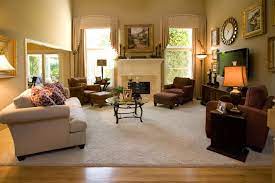 Fireplace And Tv On Opposite Walls This Room Features A Fireplace Update With River Rock Surr Transitional Style Bedroom Family Room Layout Livingroom Layout