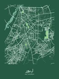 Lahore Pakistan Map Print Pakistan Map City Map Art Map Print