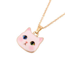 Cute Animal Necklace Pitiful White Cat Head Necklaces For Women Pet Necklace Cat Necklace Cat Lover Necklace