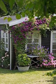 Cottage Inspiration Dasjenige Bluhende Schwarz Gestrichene Cottage Ist Erst 1 Garten Dekorat Cottage Garden Design Cottage Garden Backyard Garden Design
