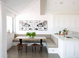 This bench was exactly what i was looking for in my kitchen. Los Angeles Tufted Banquette Bench Dining Room Beach Style With Wood Table Liquor Glasses White Countertops