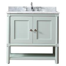 Martha Stewart Living Sutton 36 In W X 22 In D Vanity In Rain Water With Marble Vanity Top In White Grey With Martha Stewart Living Marble Vanity Tops Vanity