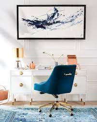 blue and gold desk home office chairs home office design home office decor