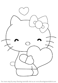 Learn how to draw cute hello kitty easy, wearing a teddy bear onesie. Learn How To Draw Hello Kitty With Heart Hello Kitty Step By Step Drawing Tutorials