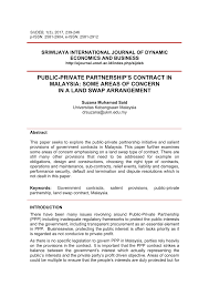 Maybe you would like to learn more about one of these? Pdf Public Private Partnership S Contract In Malaysia Some Areas Of Concern In A Land Swap Arrangement