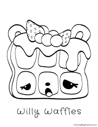 Huge collection of food and drinks printable colouring pages online for free. Num Noms Willy Waffles Coloring Page Coloring Page Central