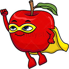 He does everything he can, but does it work? Superhero Apple Cartoon Vector Clipart Friendlystock Cartoon Character Design Cartoons Vector Cartoon Clip Art