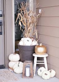 Rustic Metallic Fall Porch Fall Decorations Porch Fall Decor Diy White Pumpkin Decor